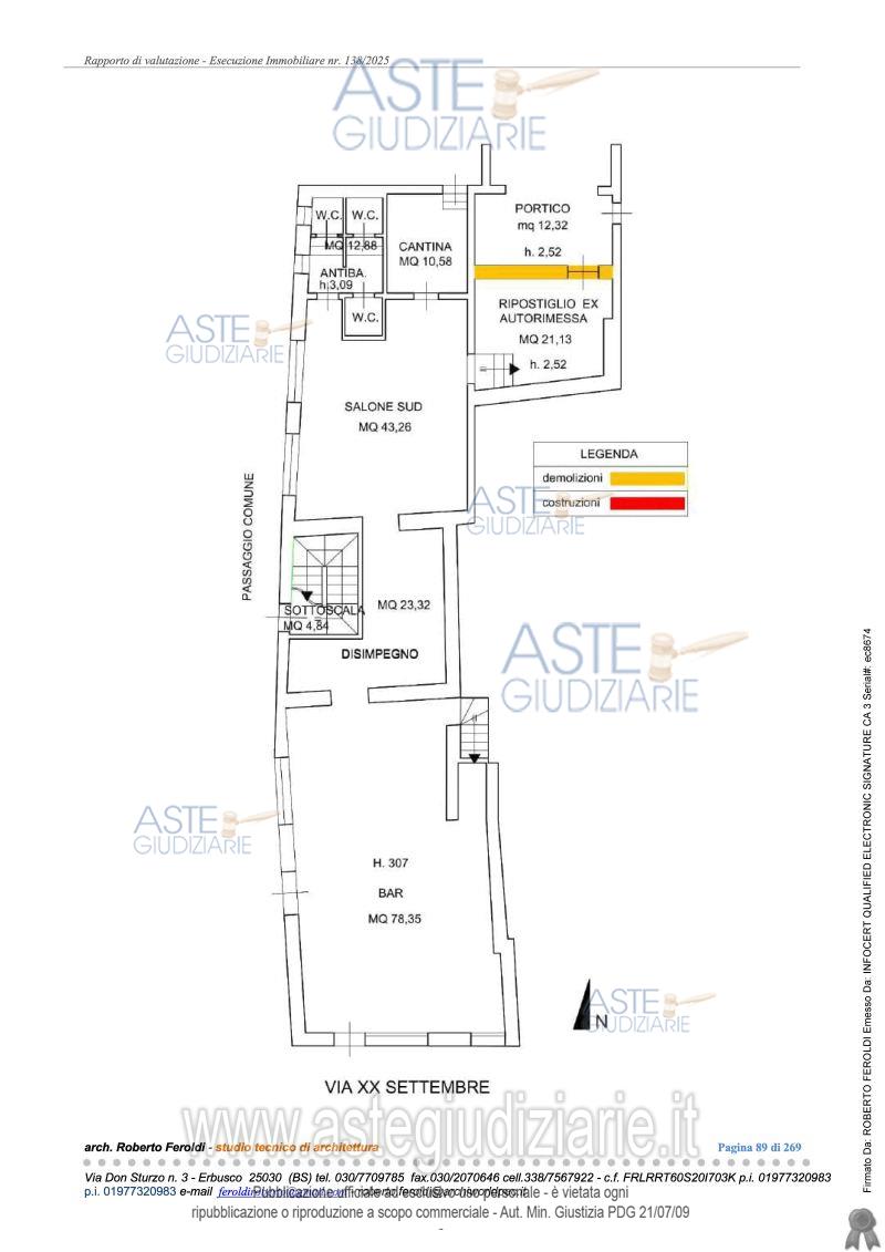 Planimetria del bene