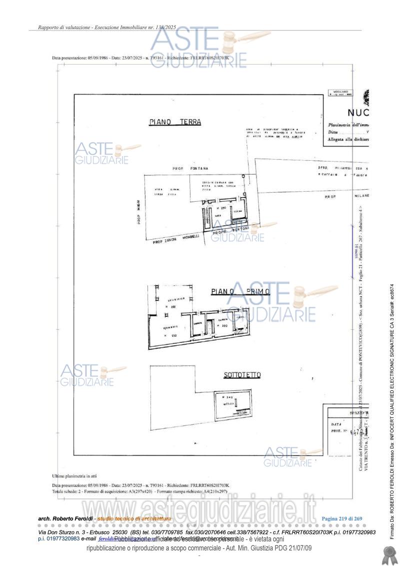 Planimetria del bene