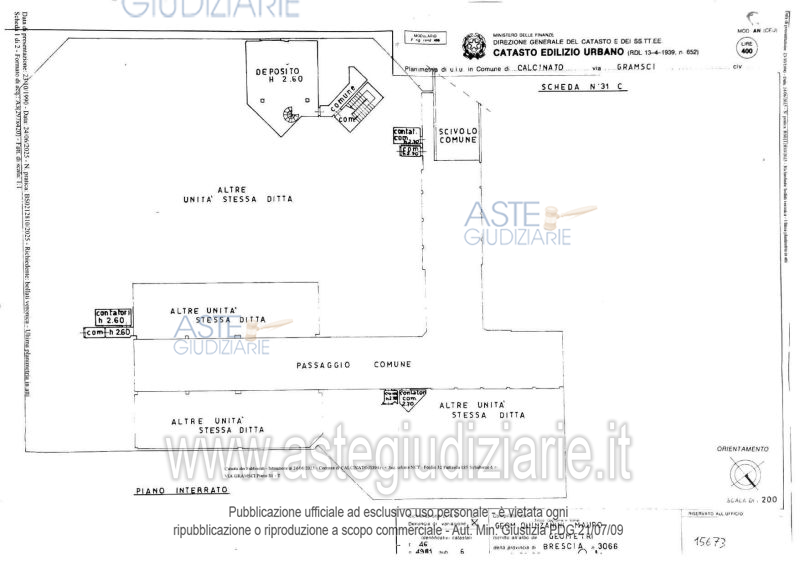 Planimetria del bene