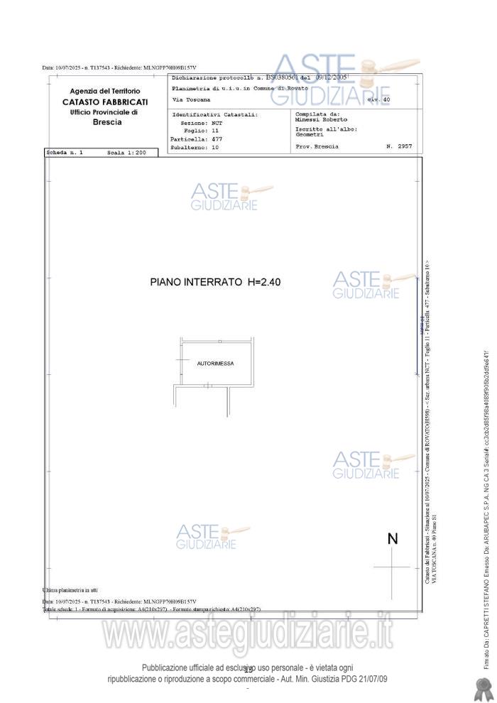 Planimetria del bene