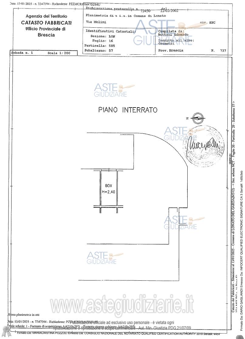 Planimetria del bene