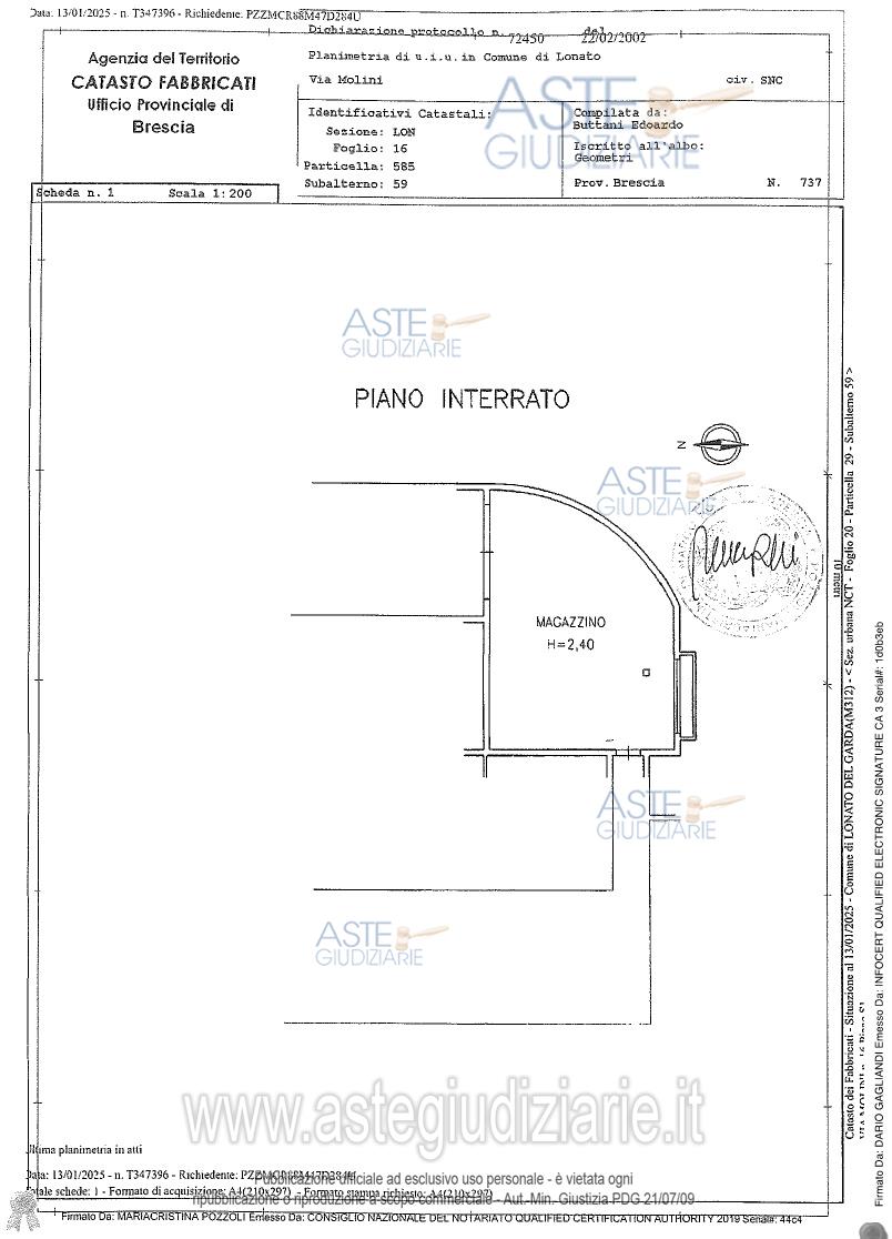 Planimetria del bene