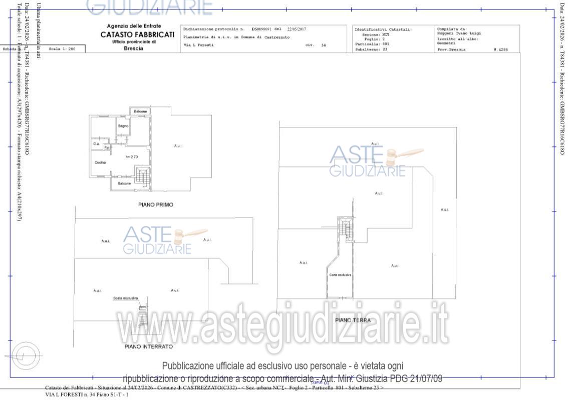 Planimetria del bene