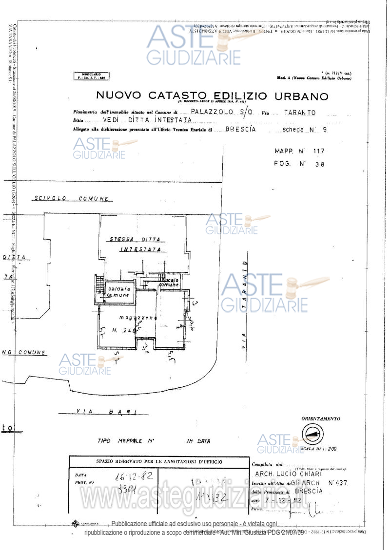 Planimetria del bene