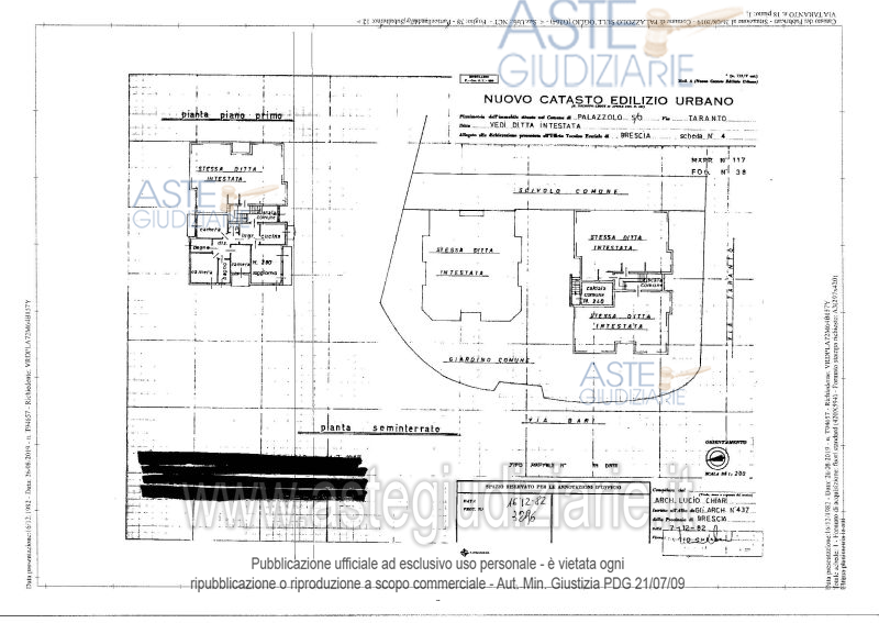 Planimetria del bene