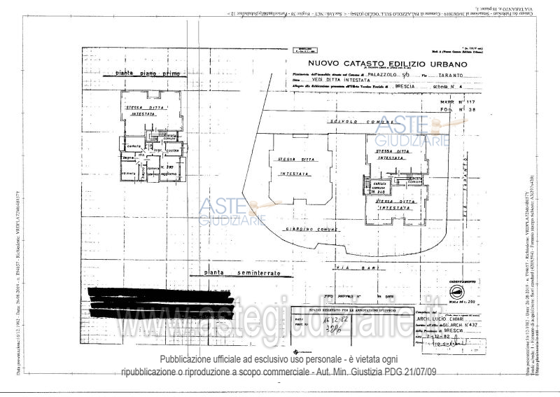 Planimetria del bene