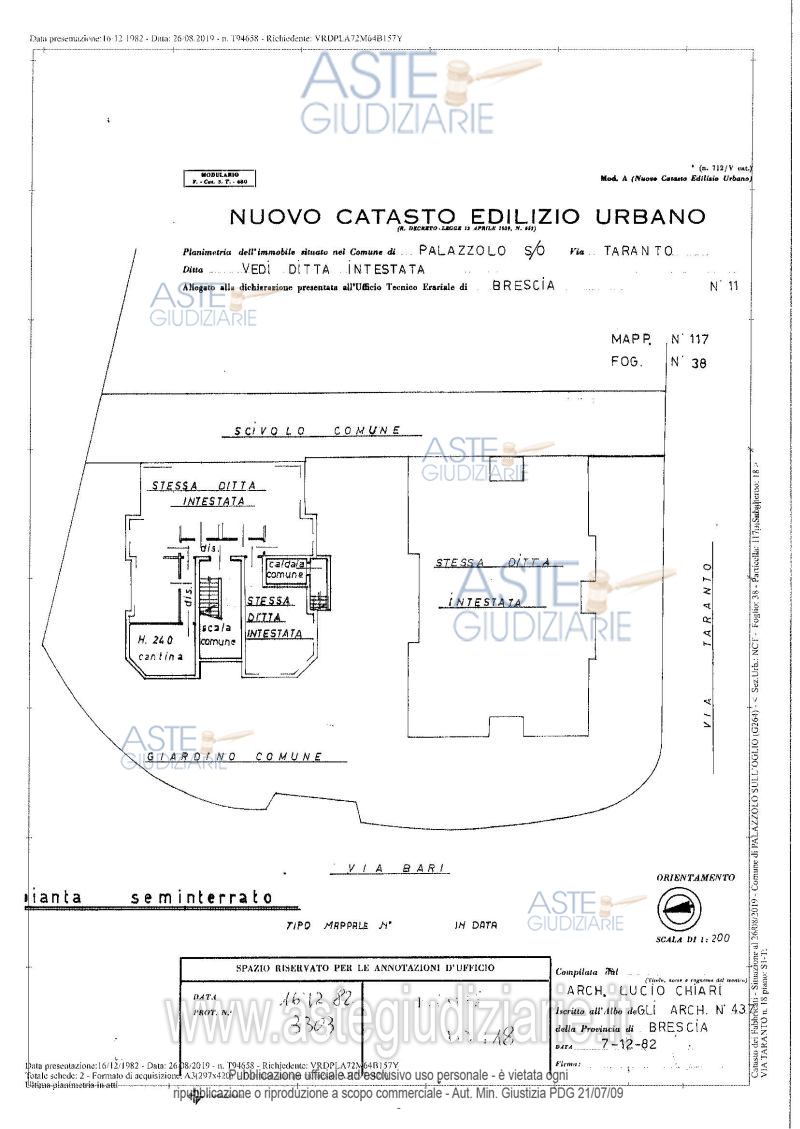 Planimetria del bene