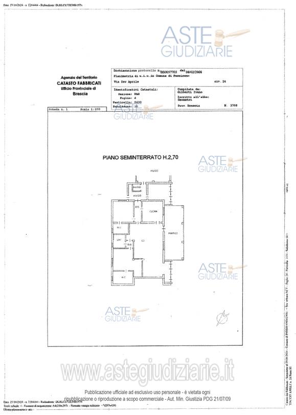 Planimetria del bene