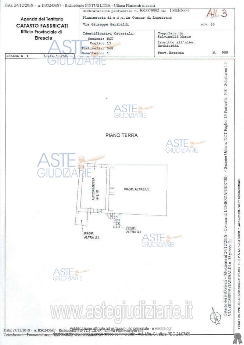 Planimetria del bene