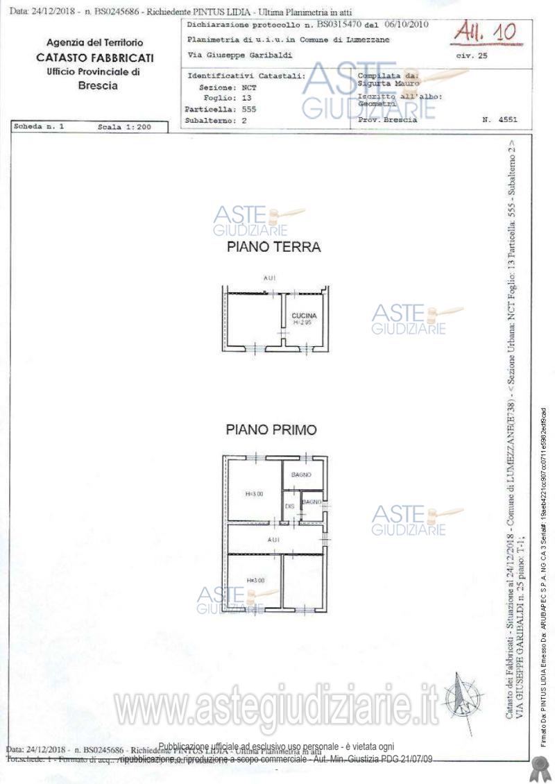 Planimetria del bene