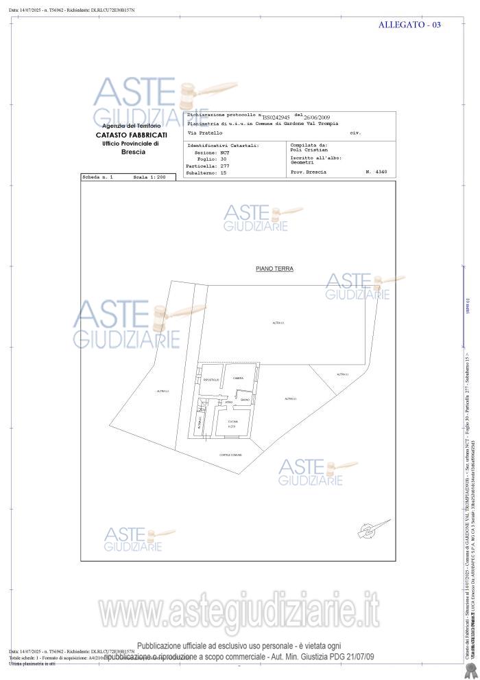 Planimetria del bene