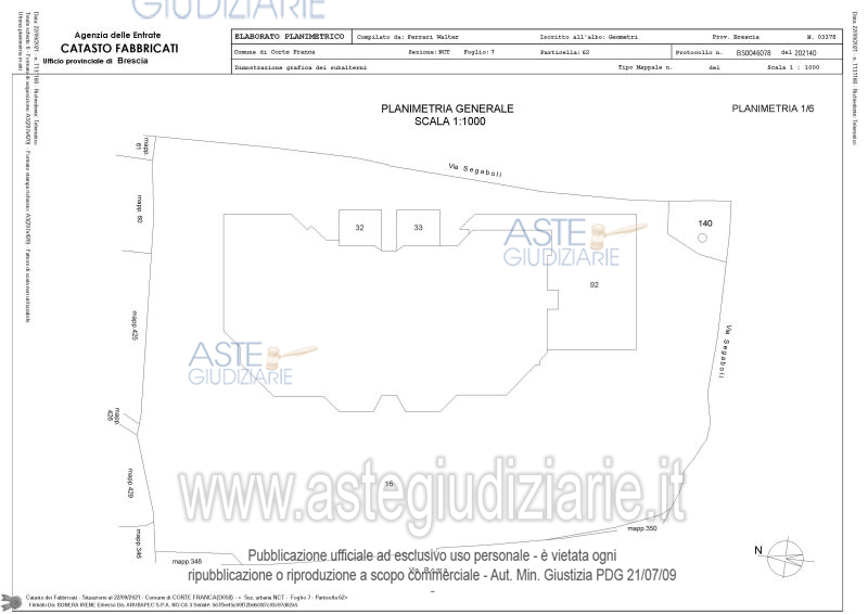 Planimetria del bene