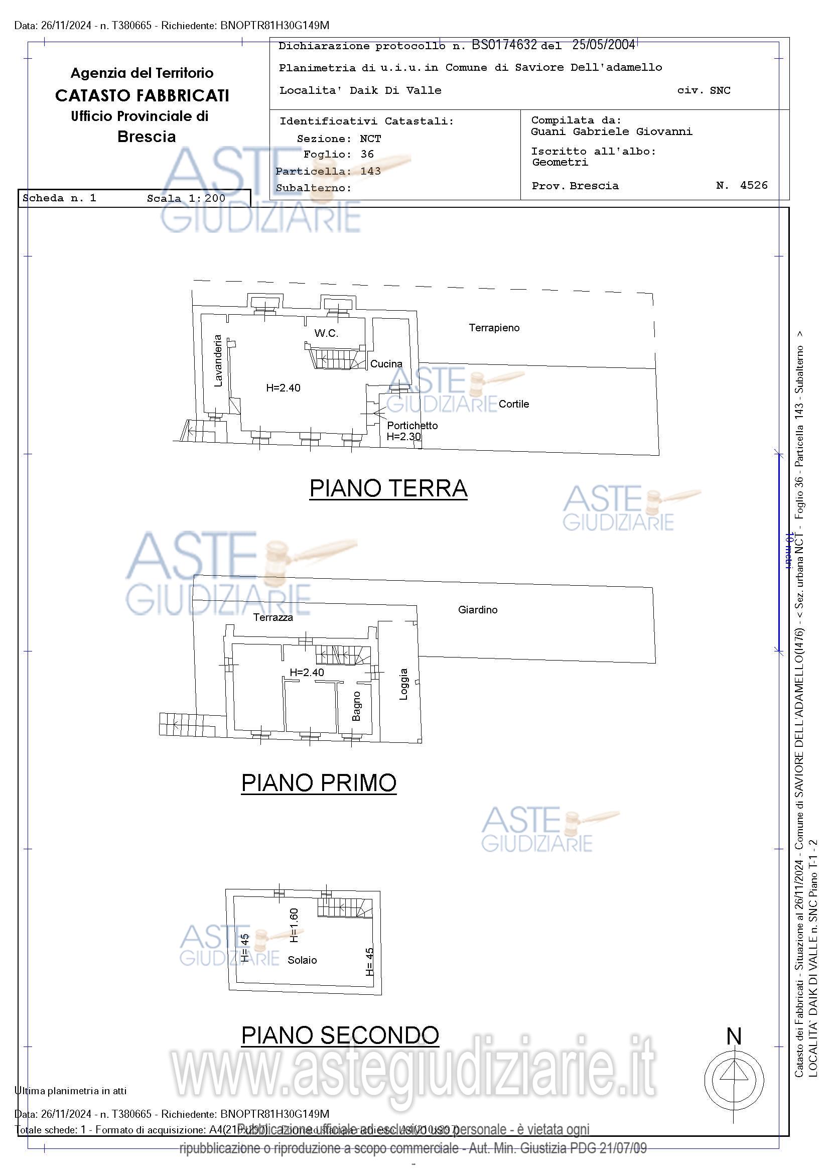 Planimetria del bene