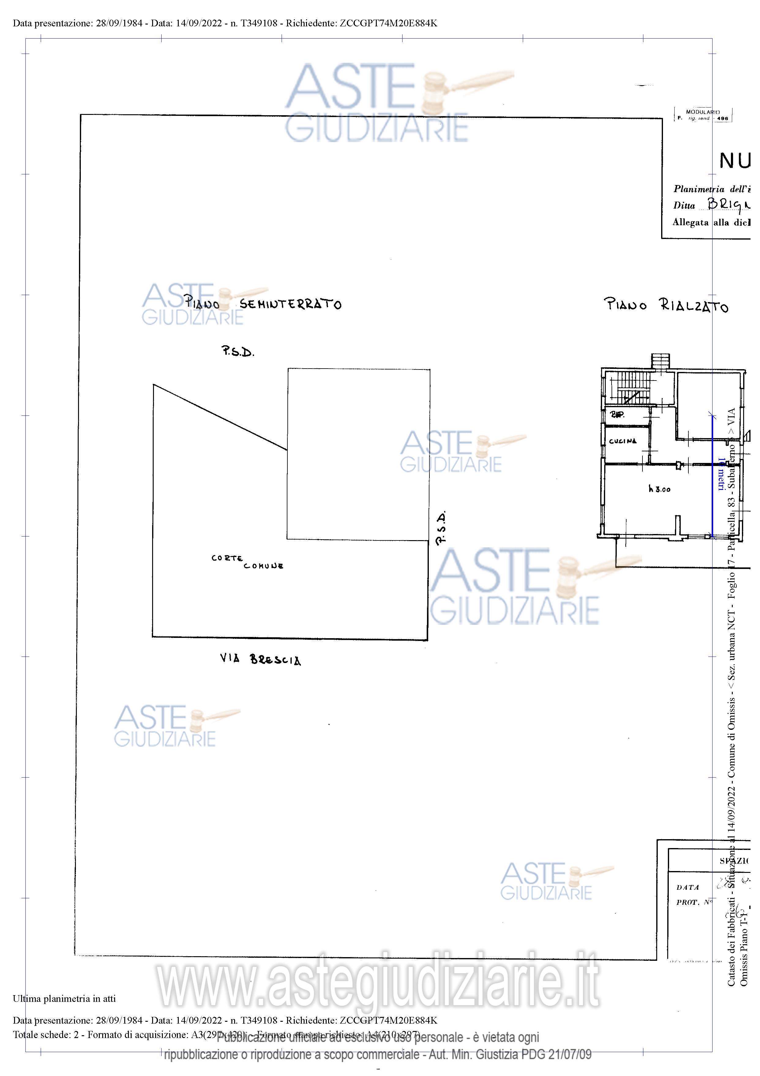 Planimetria del bene