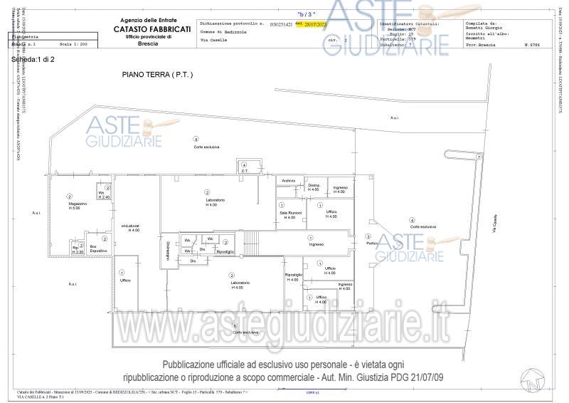 Planimetria del bene