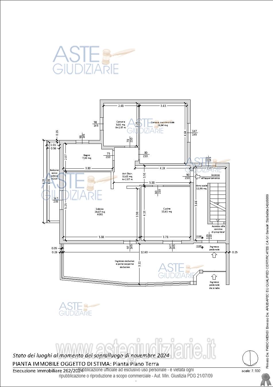 Planimetria del bene