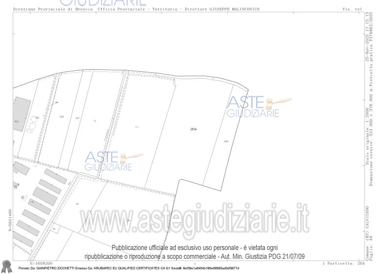 Planimetria del bene