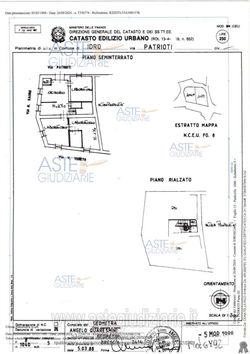 Planimetria del bene