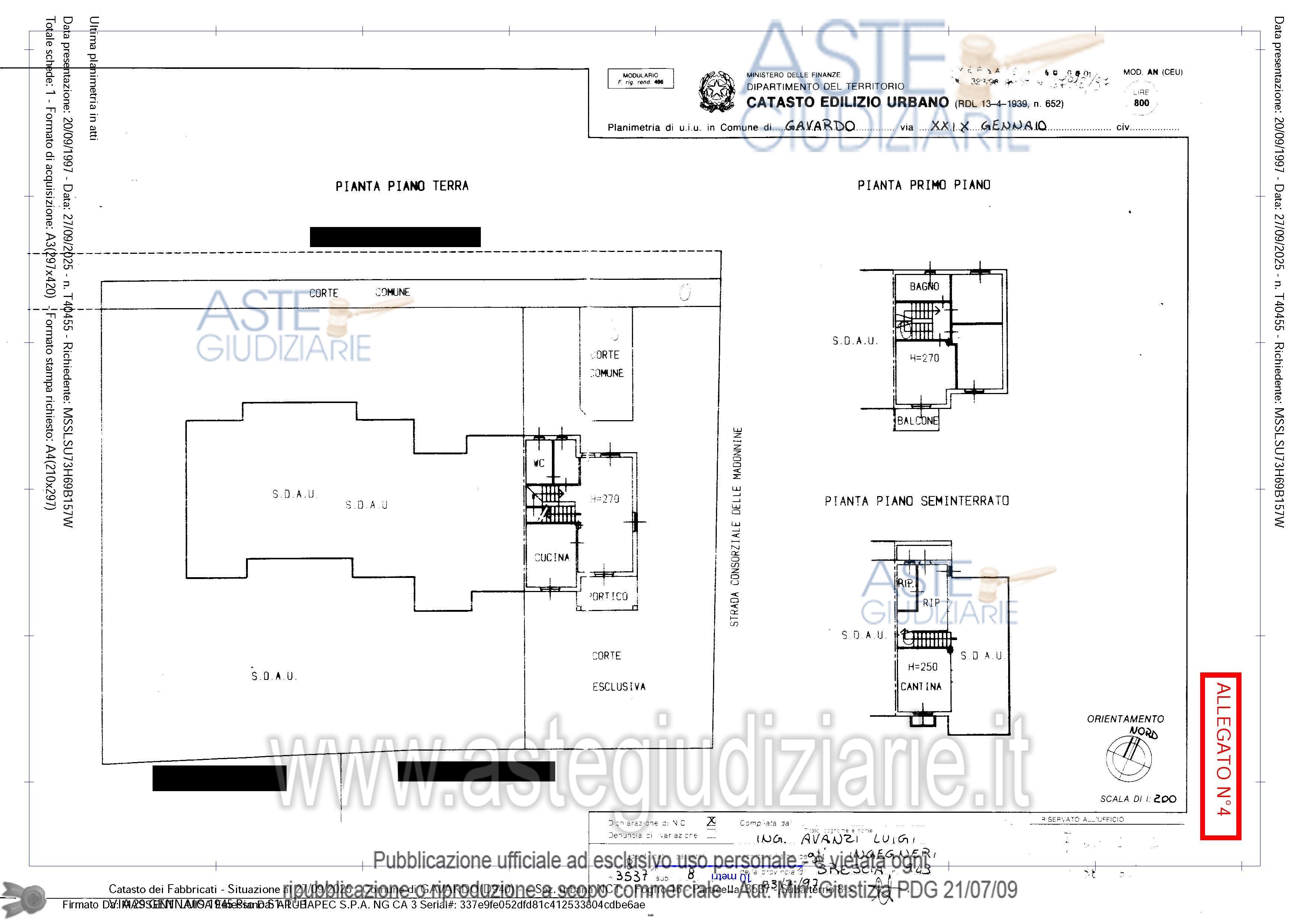 Planimetria del bene