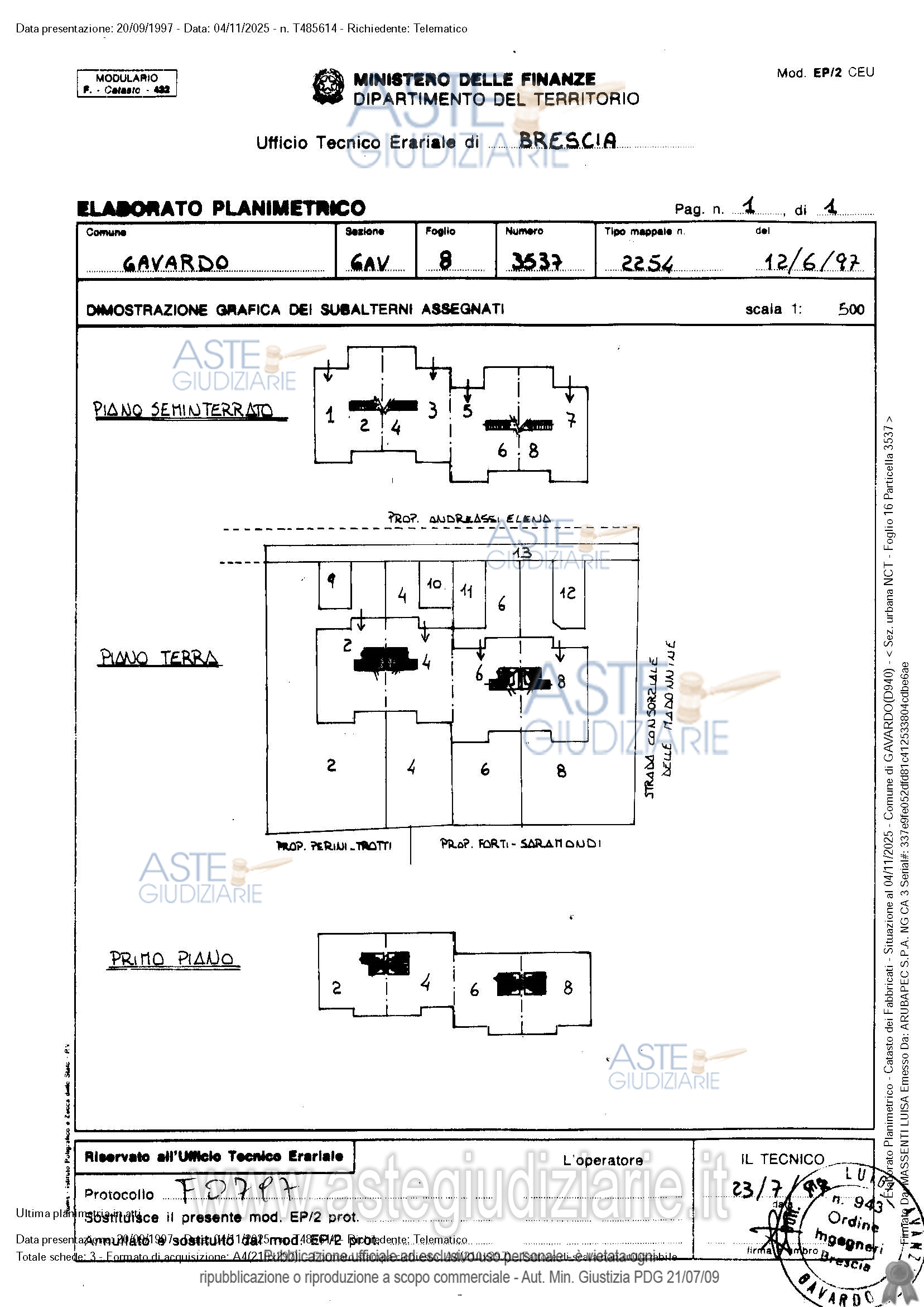 Planimetria del bene