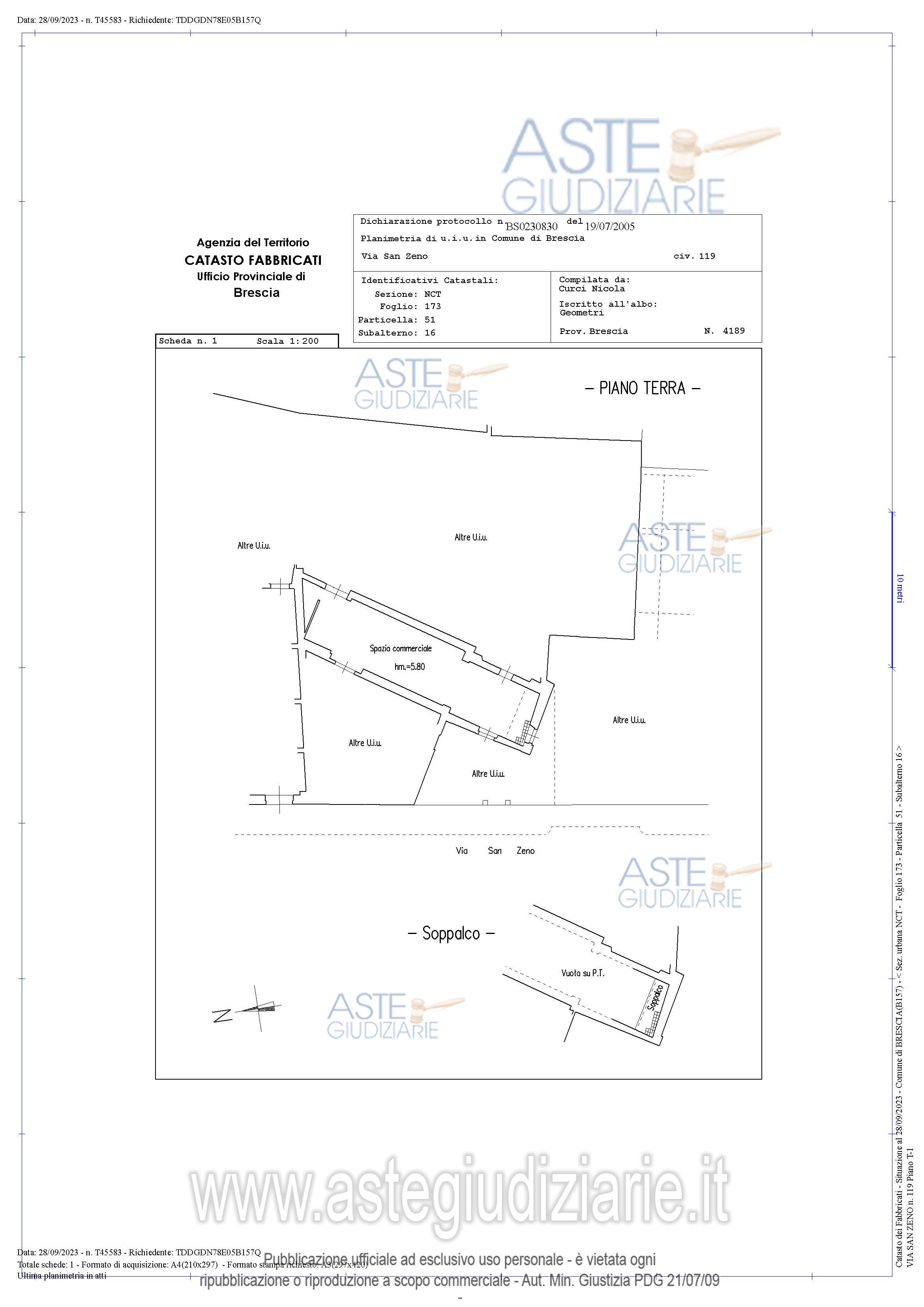 Planimetria del bene