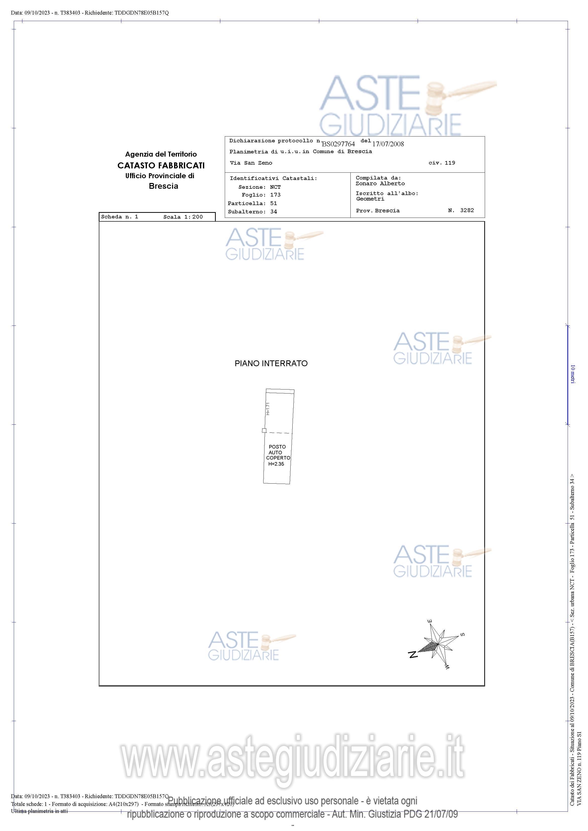 Planimetria del bene