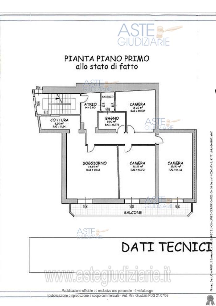 Planimetria del bene