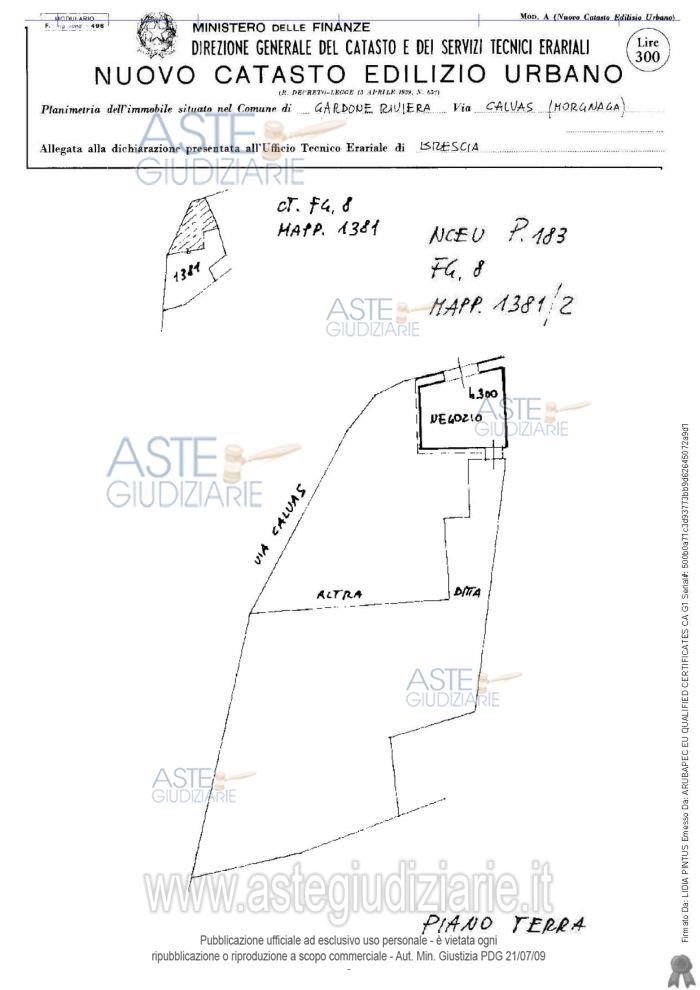 Planimetria del bene