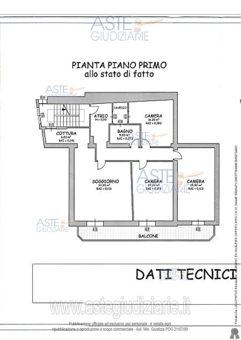 Planimetria del bene