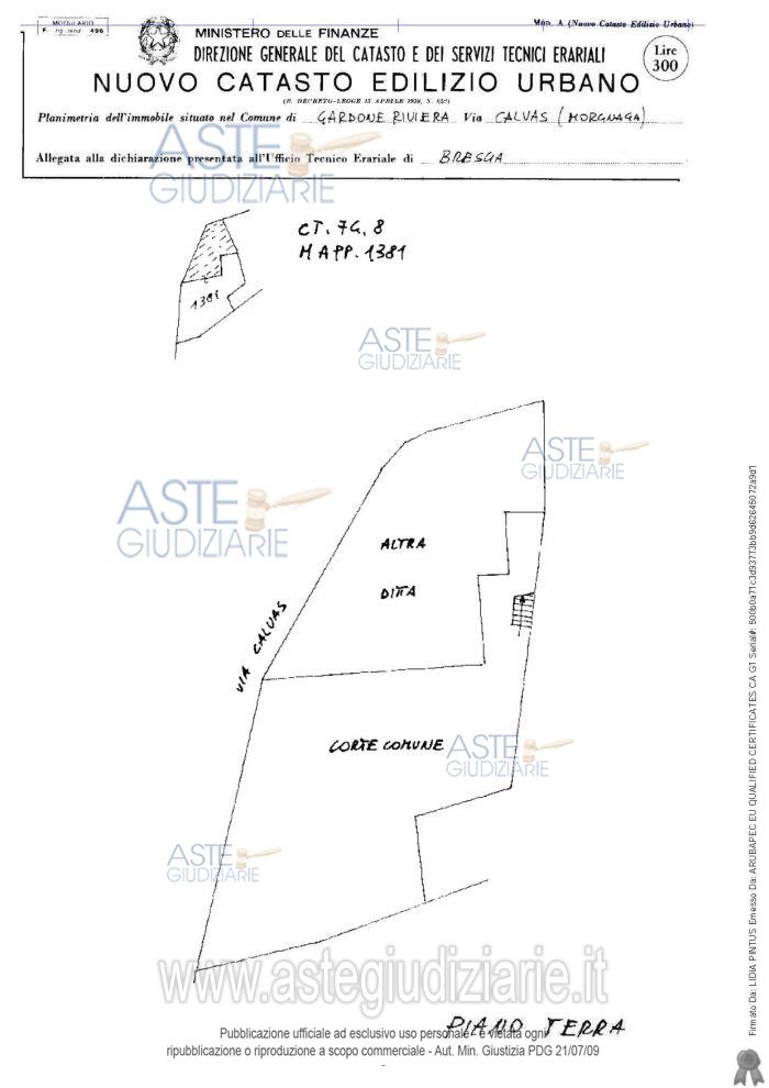 Planimetria del bene