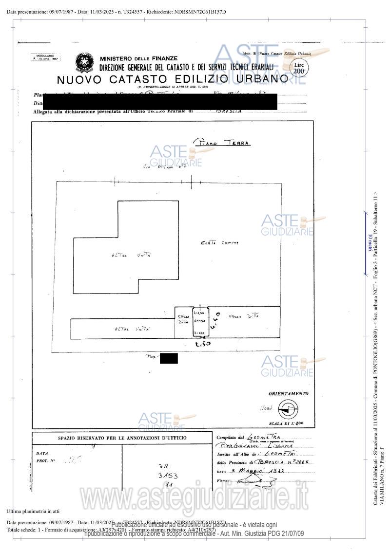 Planimetria del bene
