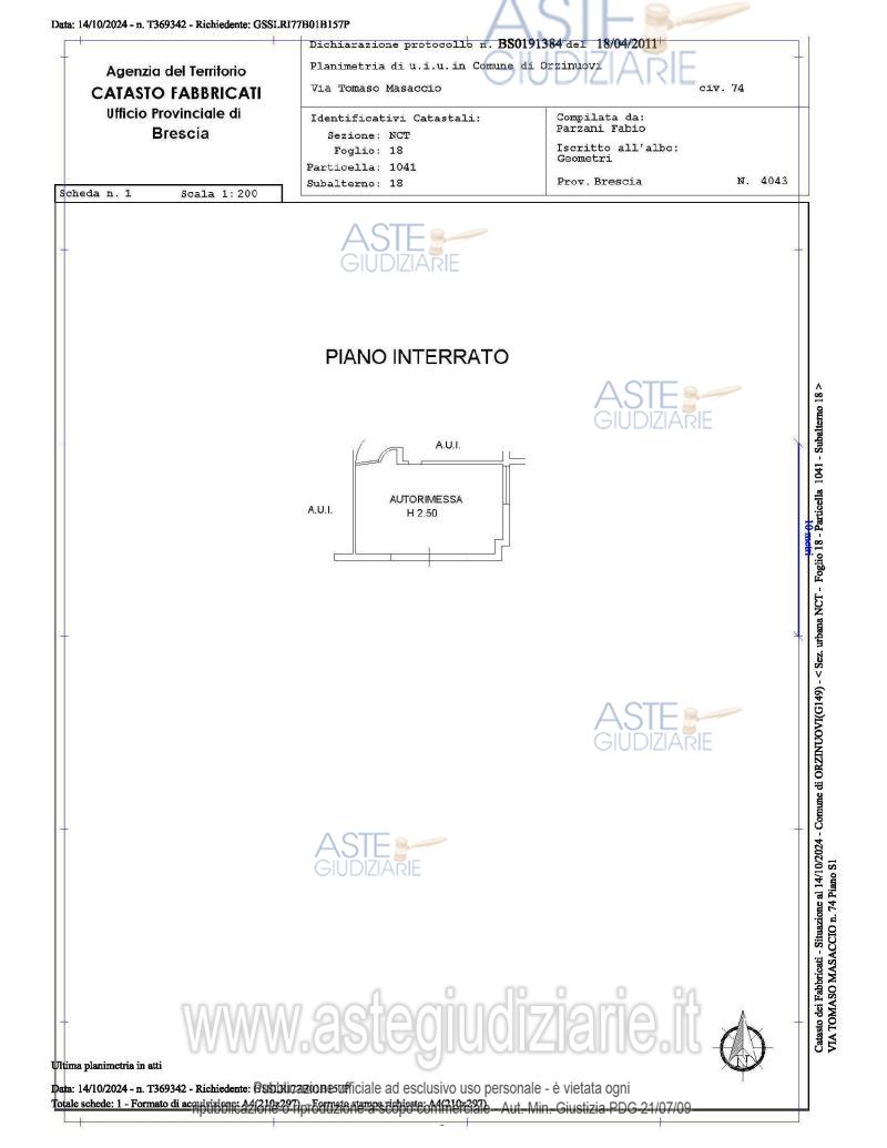 Planimetria del bene