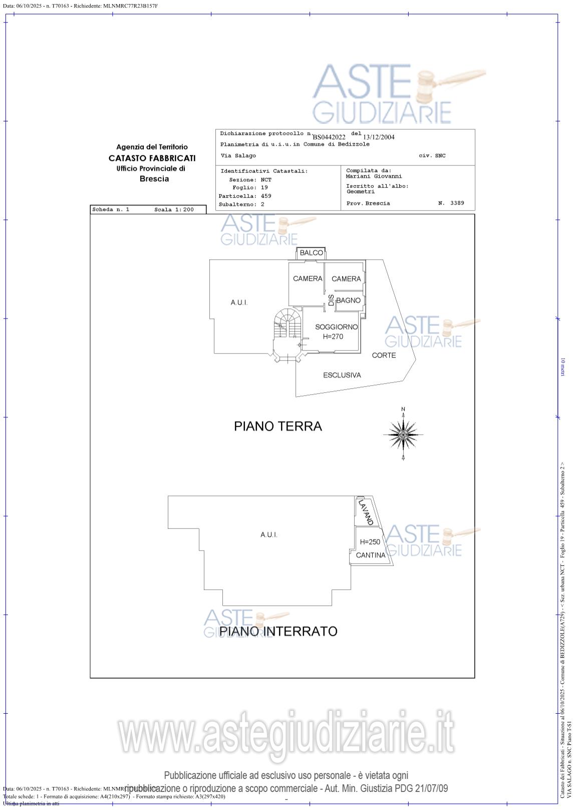 Planimetria del bene