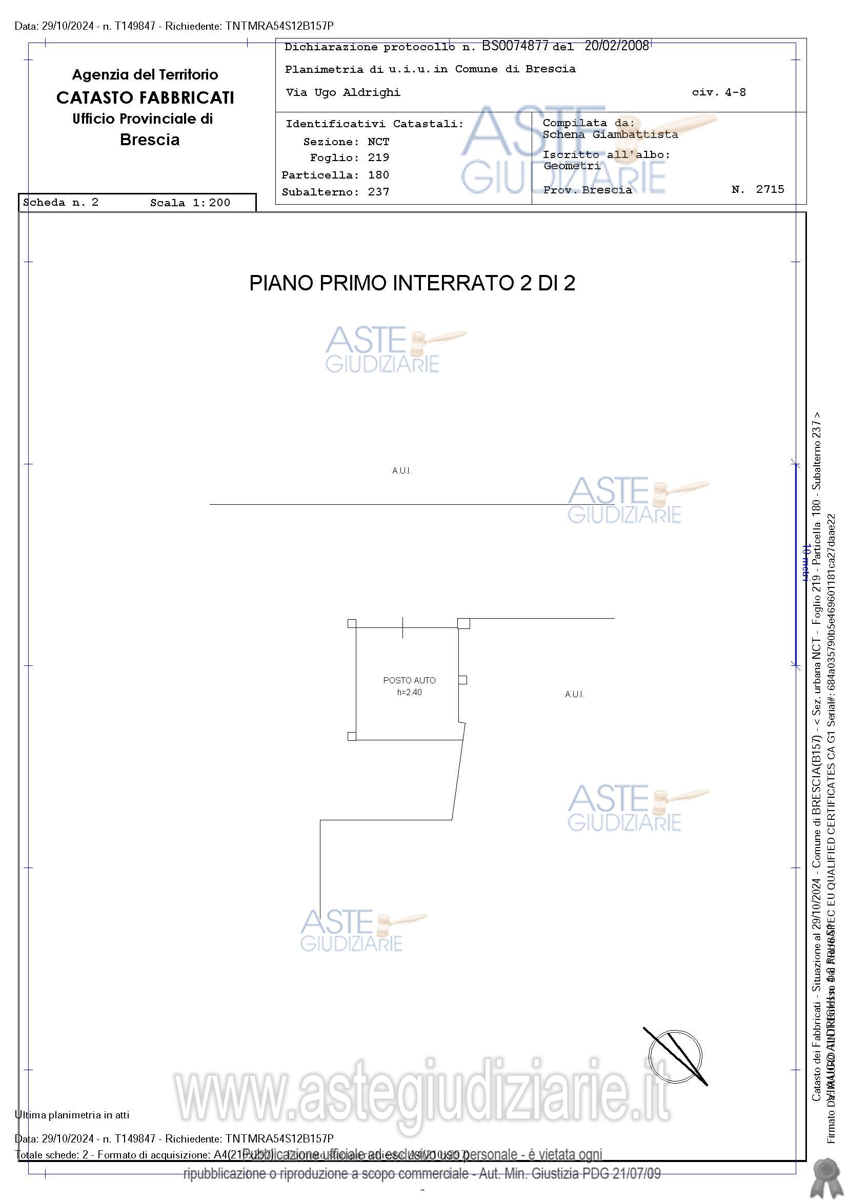 Planimetria del bene