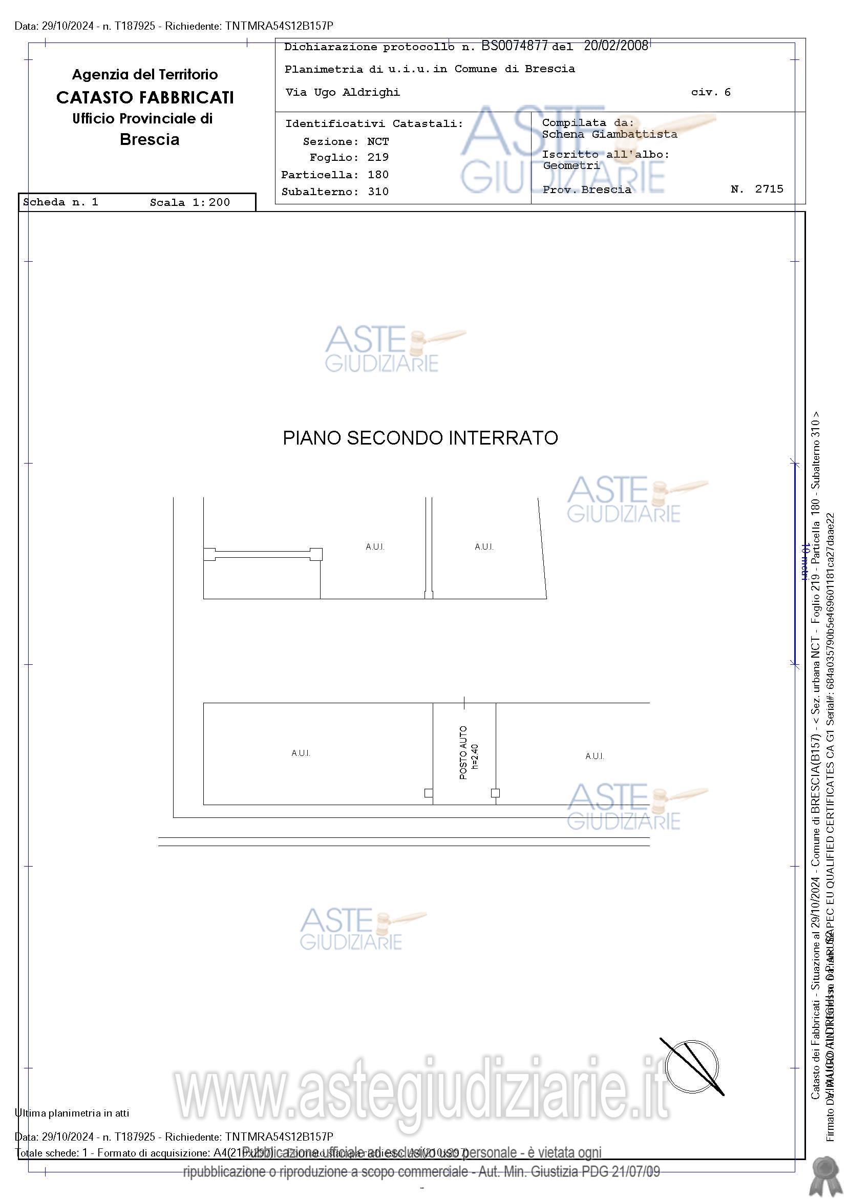 Planimetria del bene