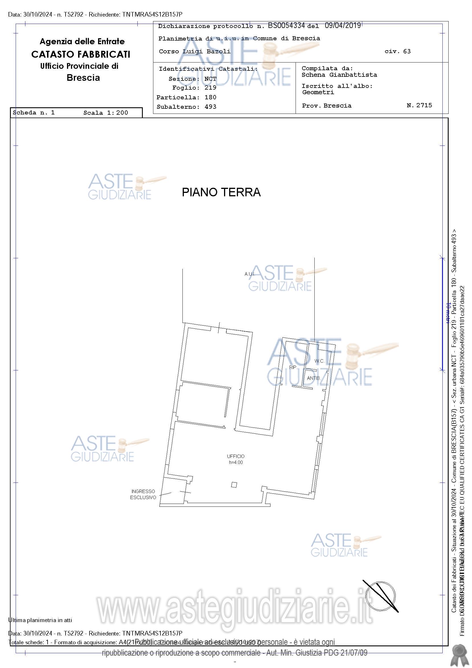 Planimetria del bene