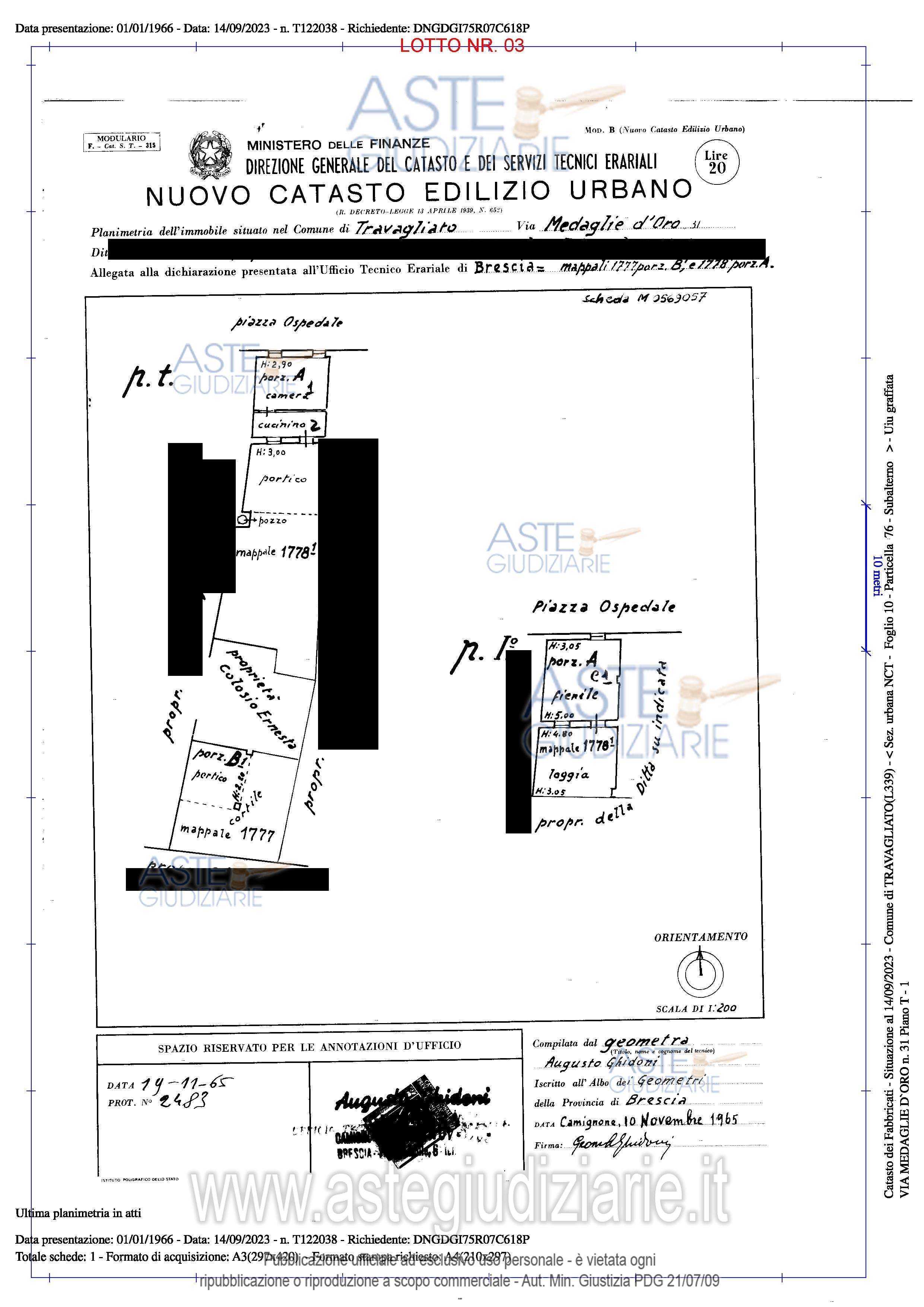 Planimetria del bene