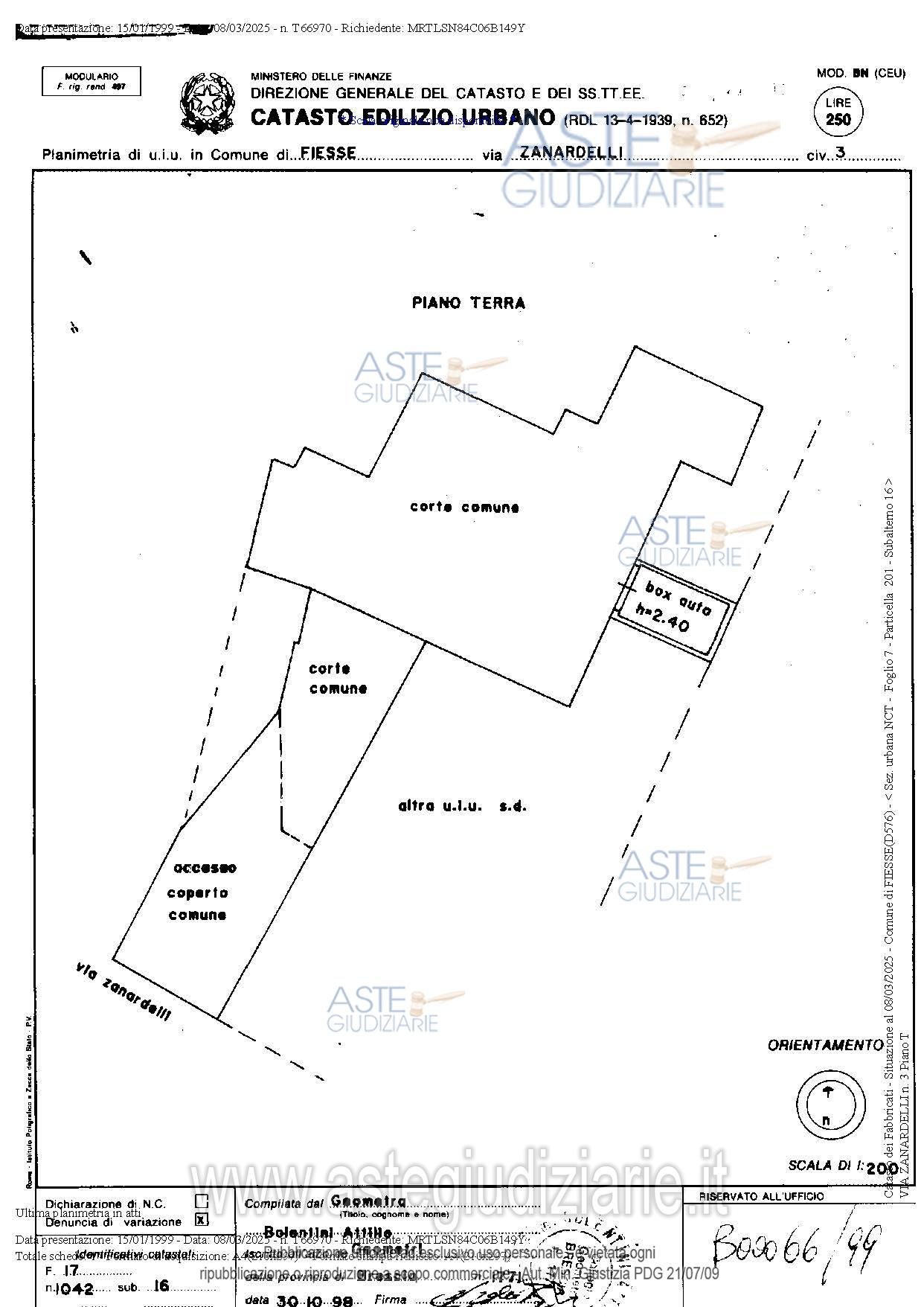 Planimetria del bene