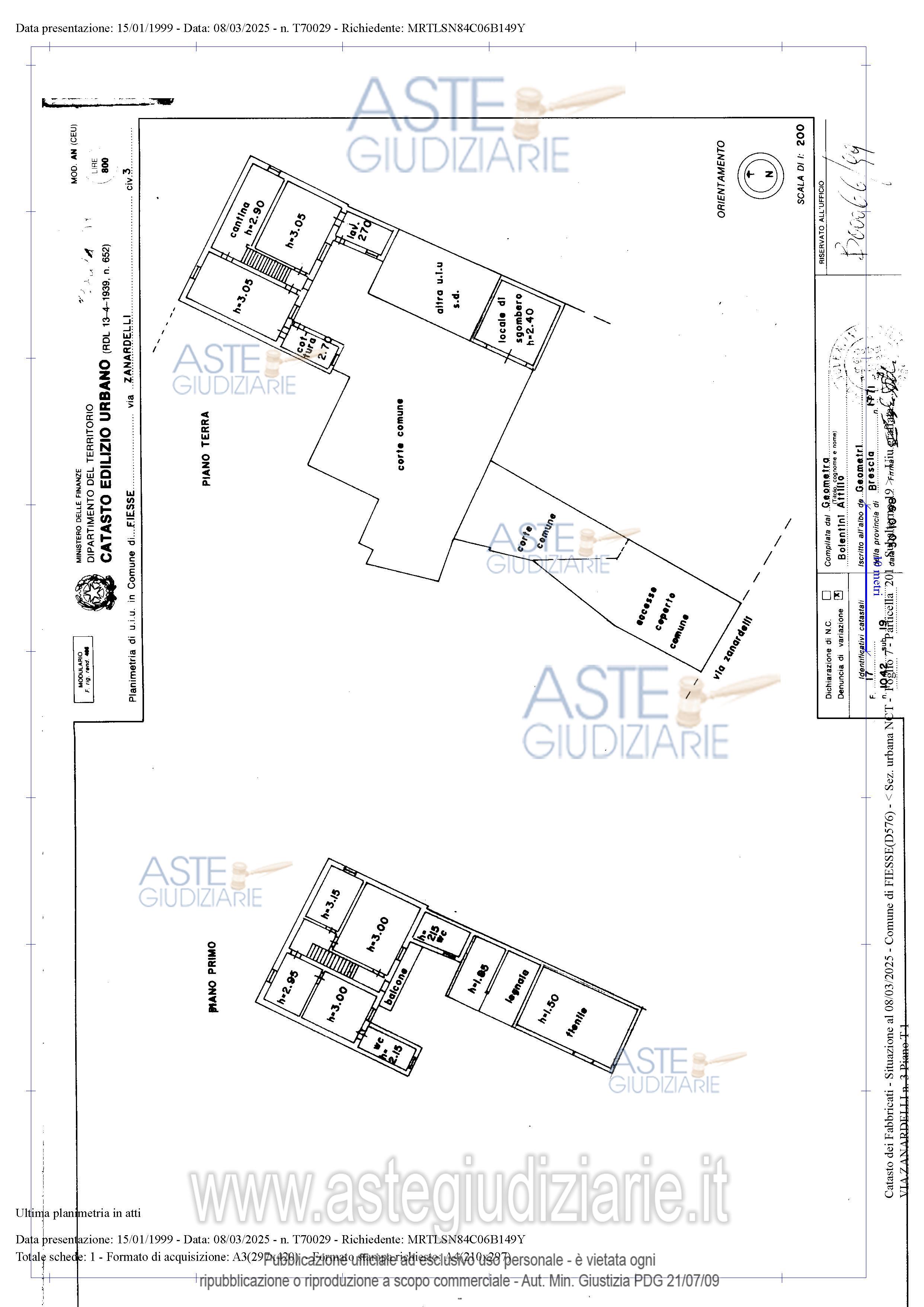 Planimetria del bene