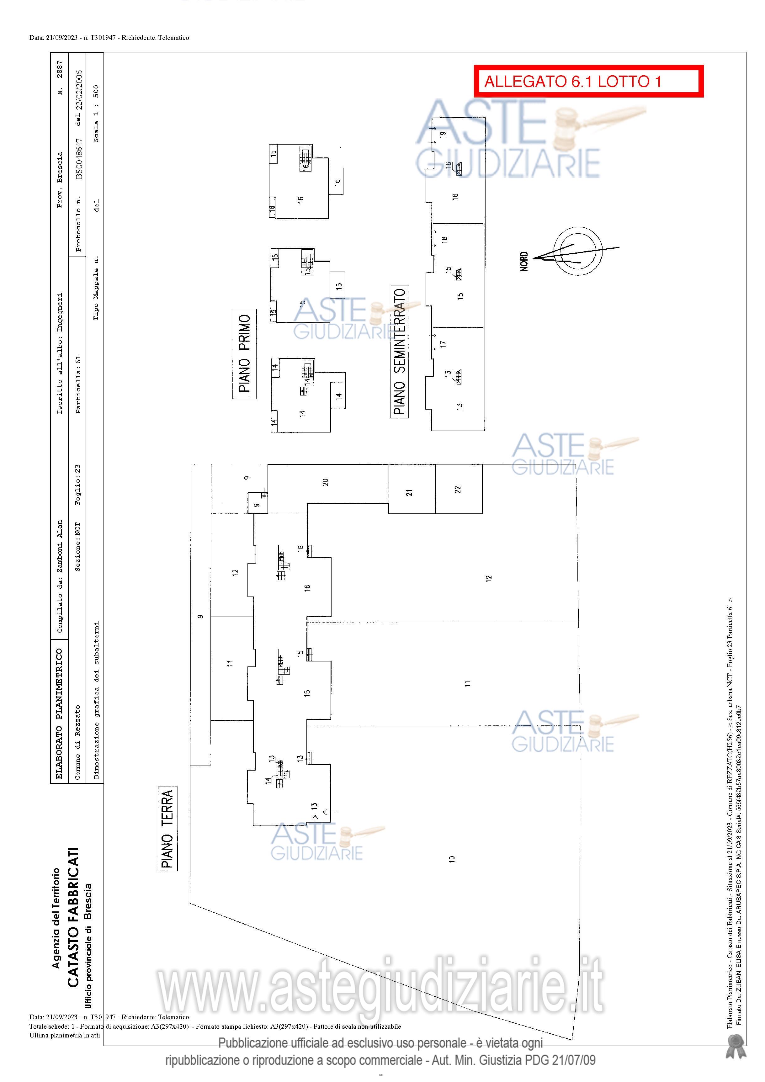 Planimetria del bene