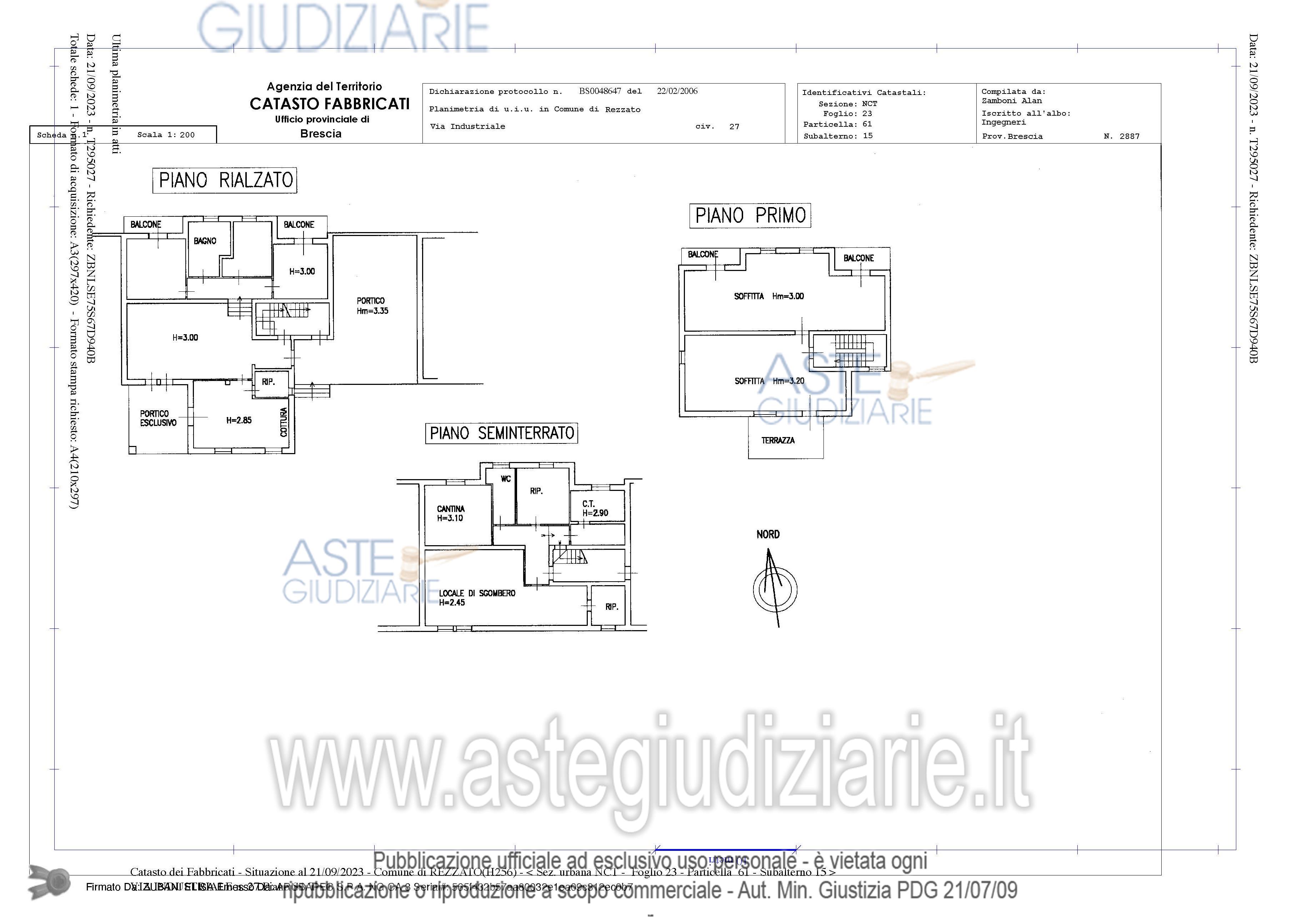 Planimetria del bene