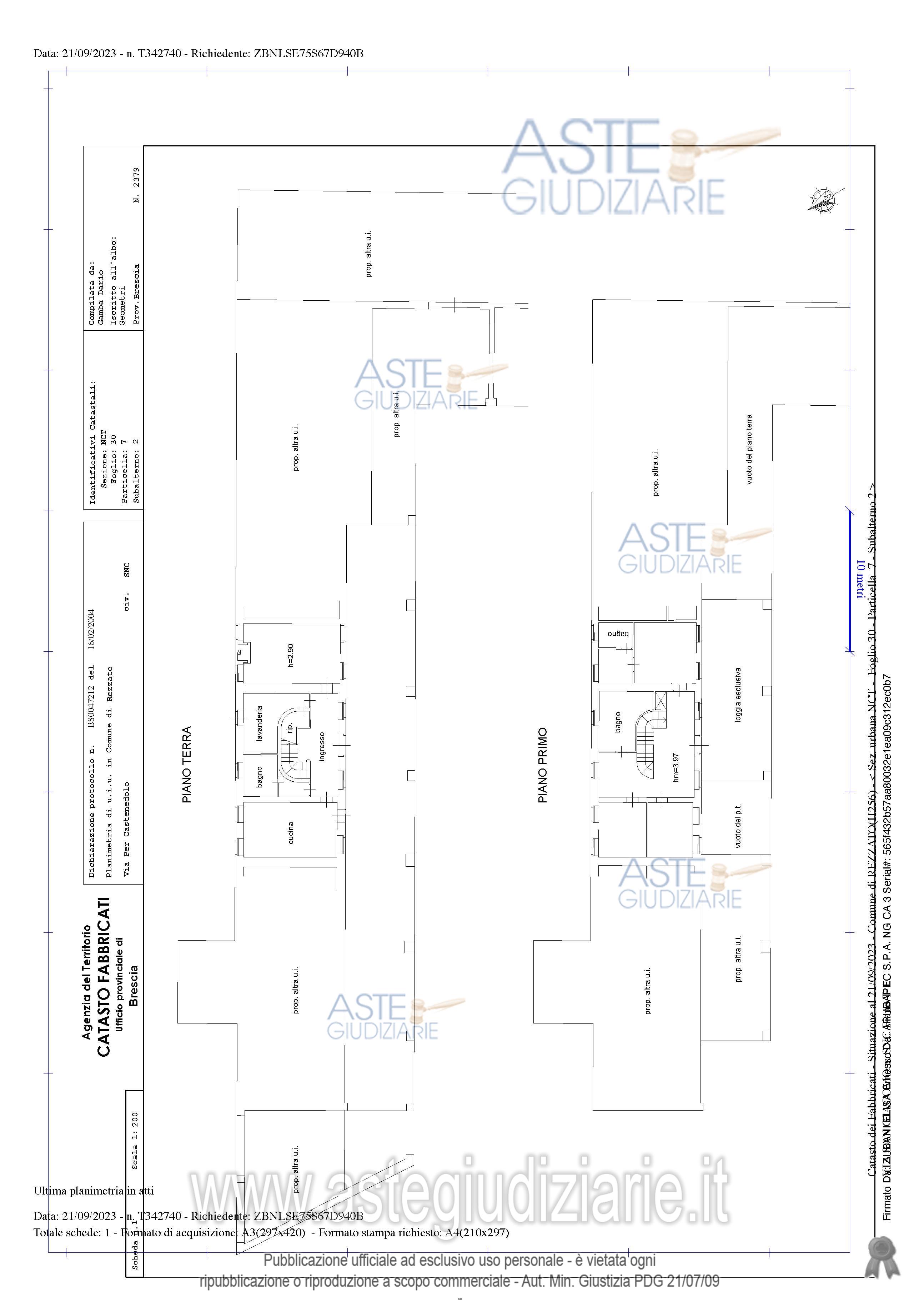 Planimetria del bene