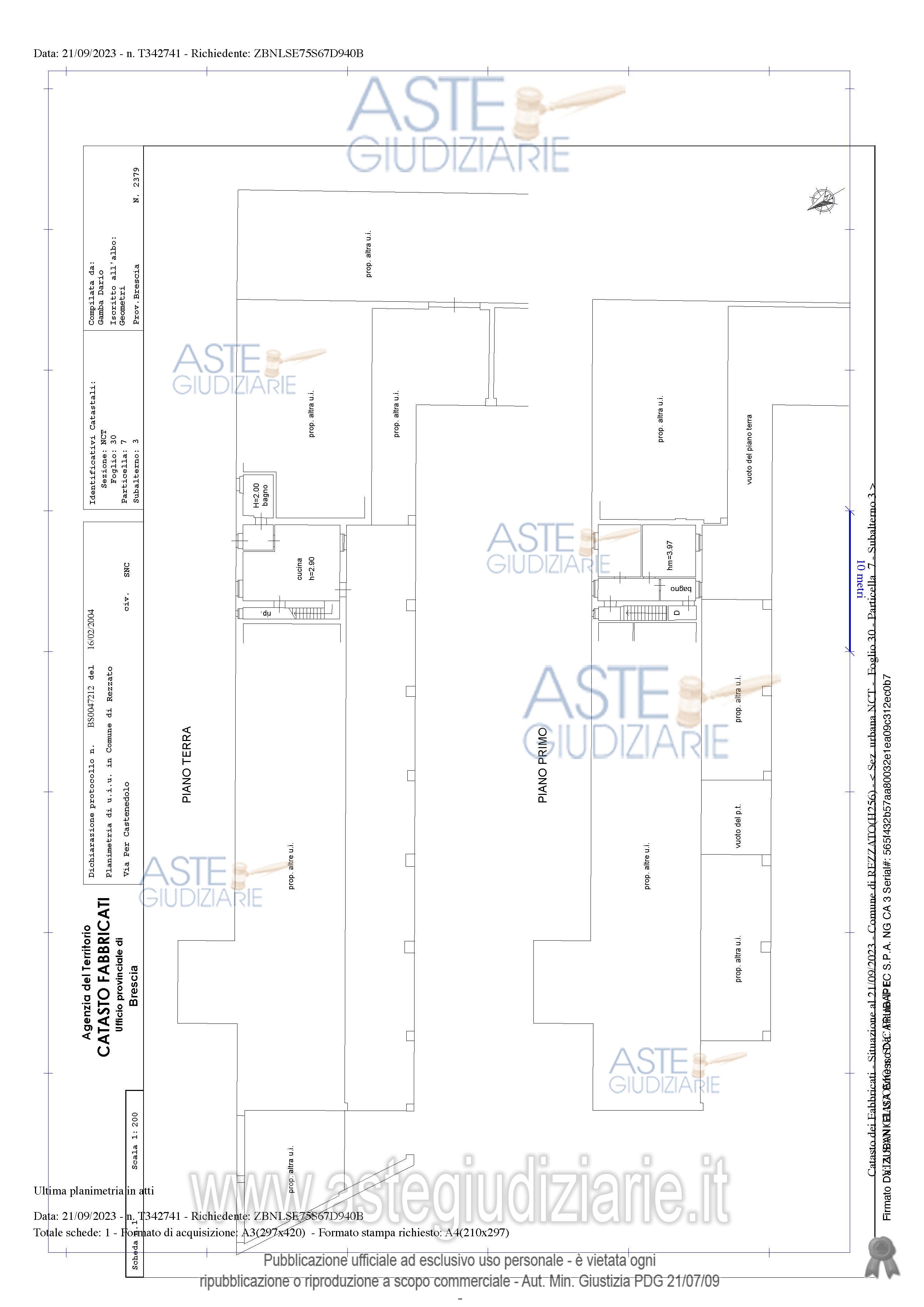 Planimetria del bene