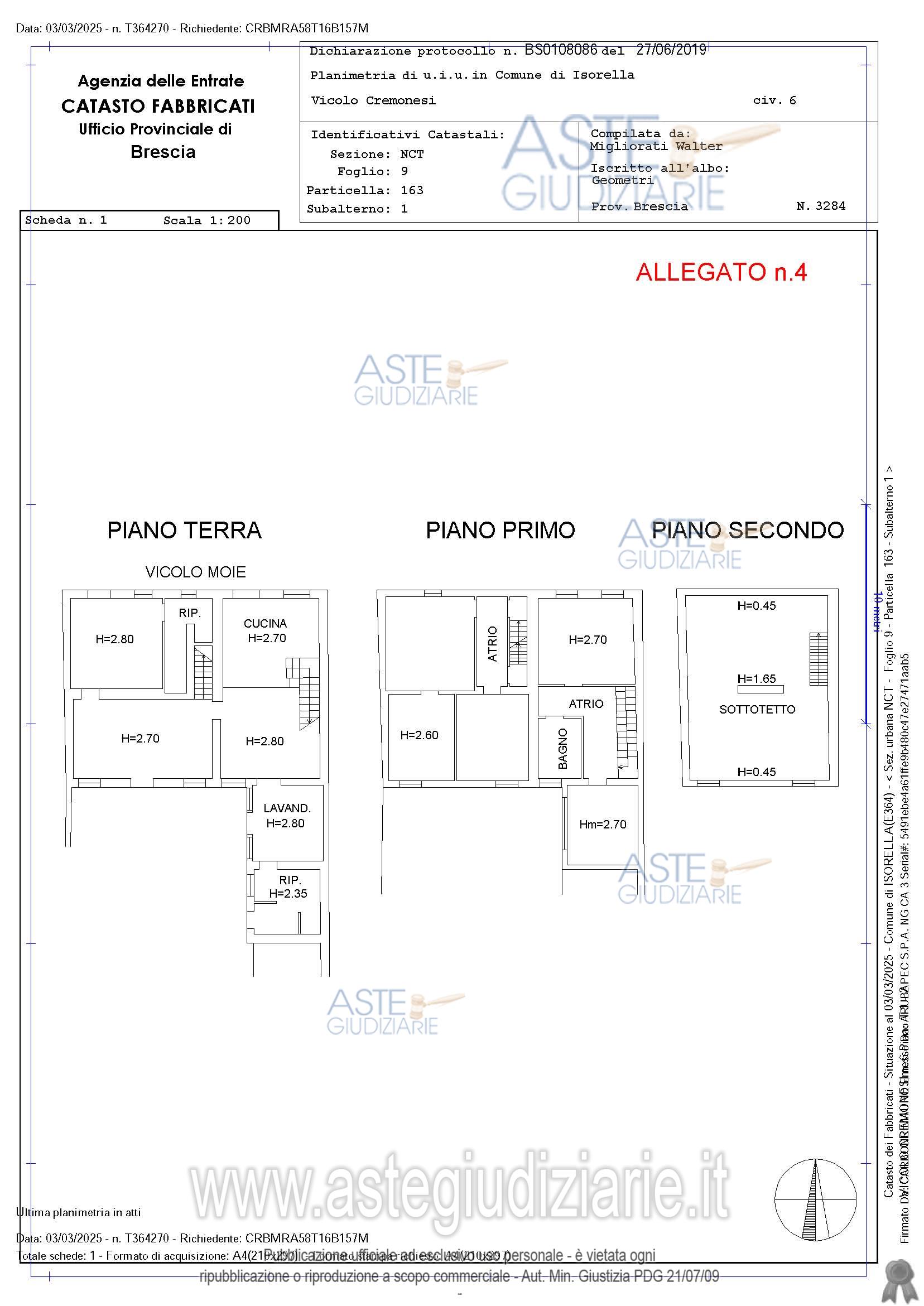 Planimetria del bene