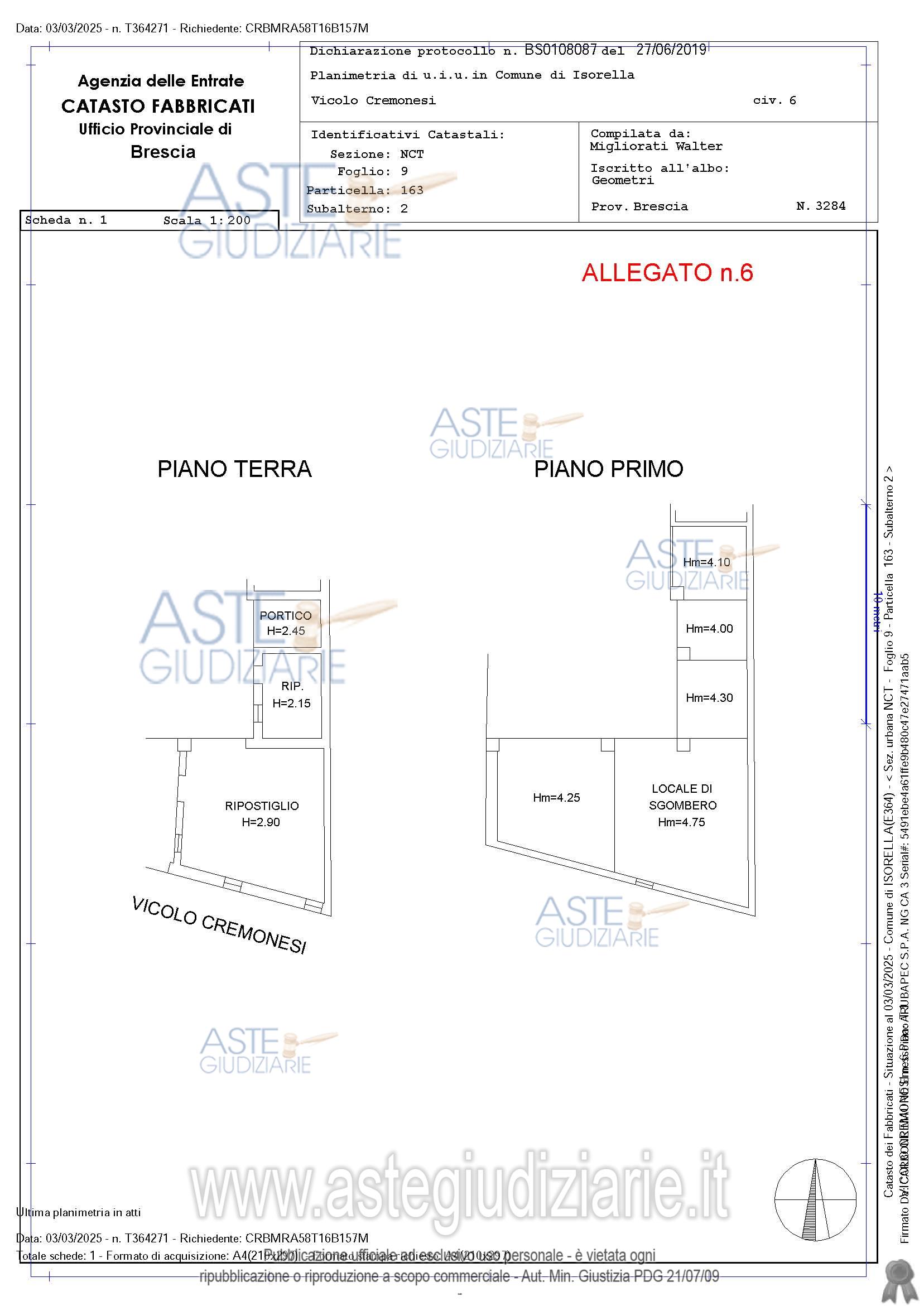 Planimetria del bene