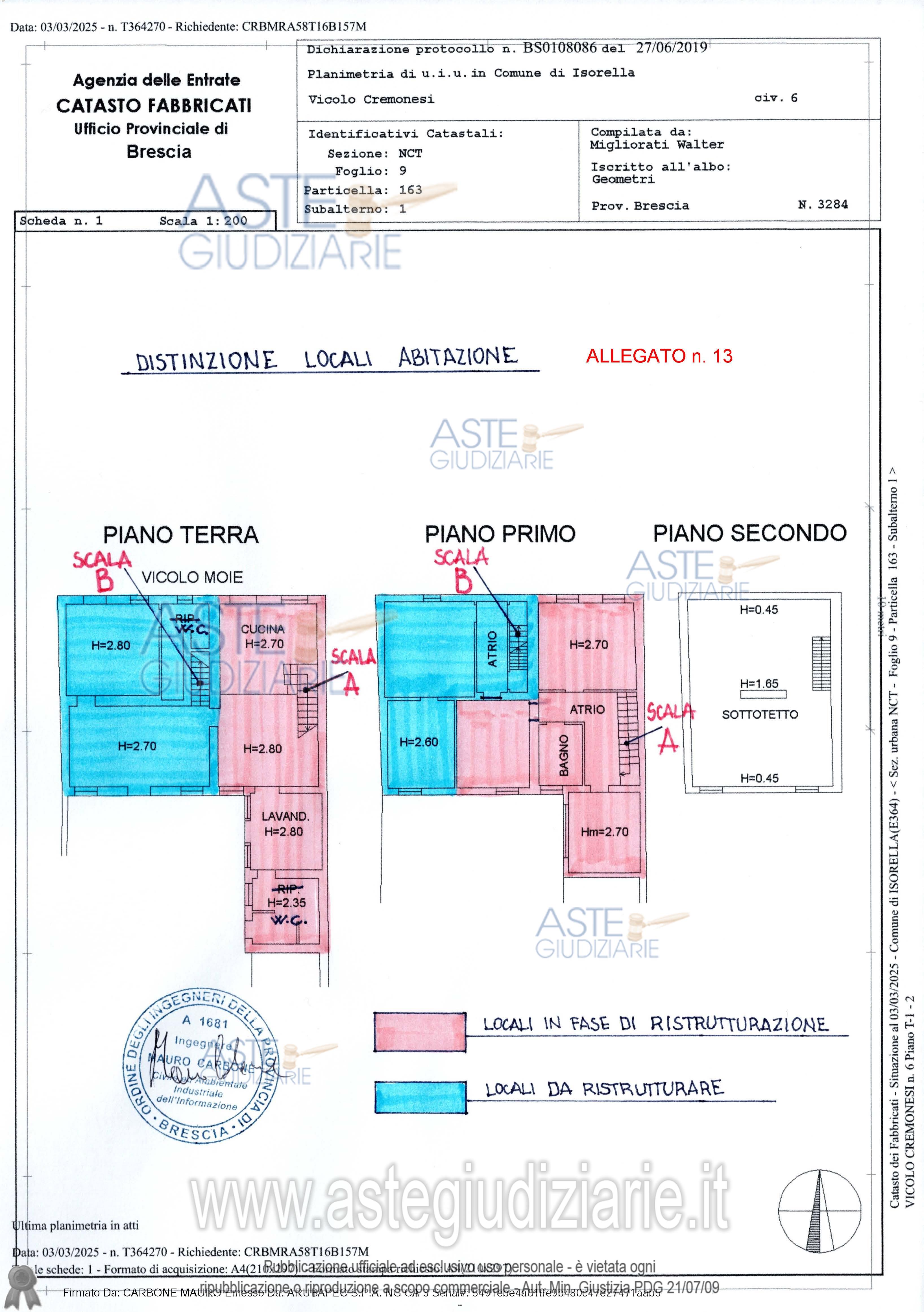 Planimetria del bene