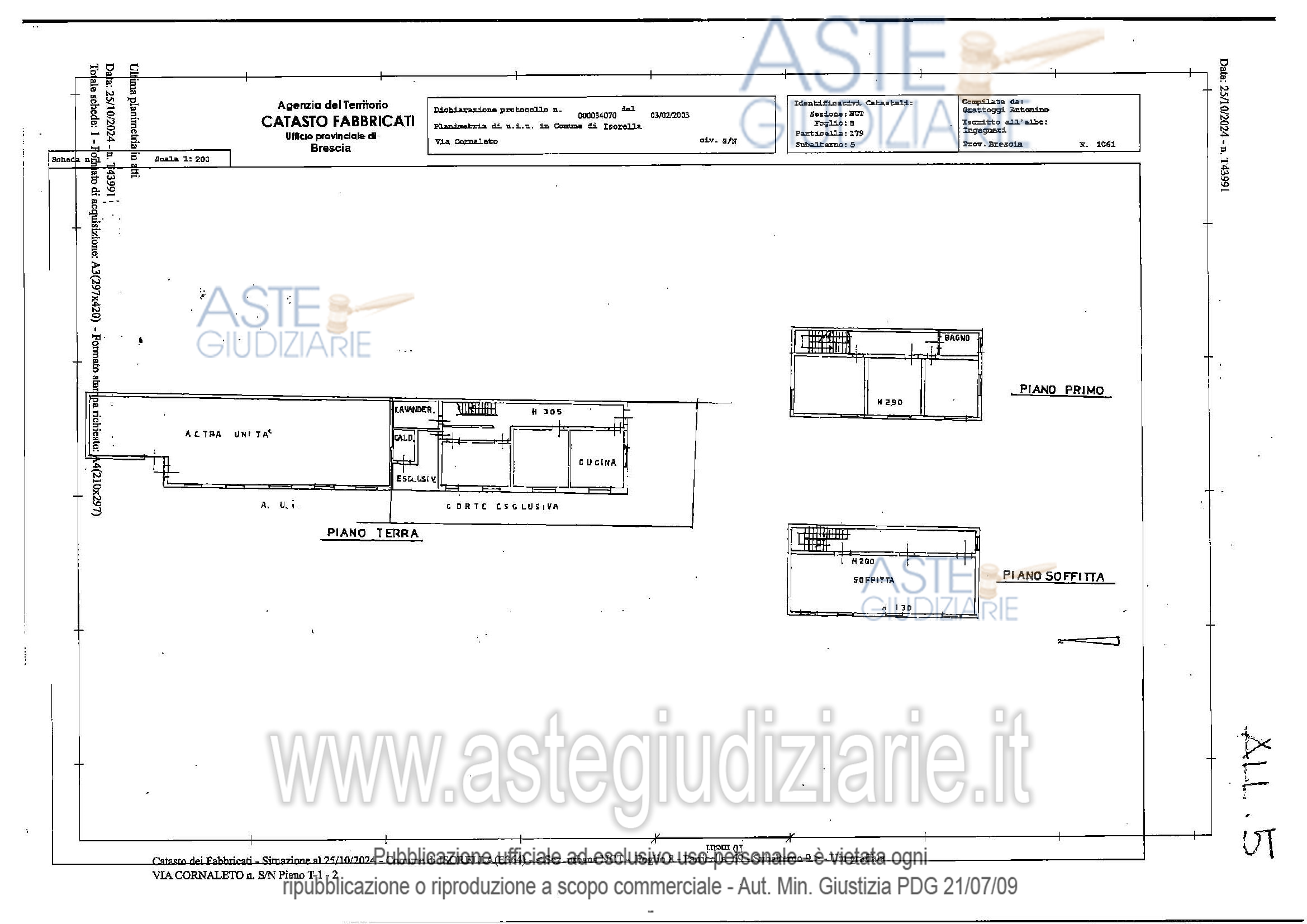 Planimetria del bene