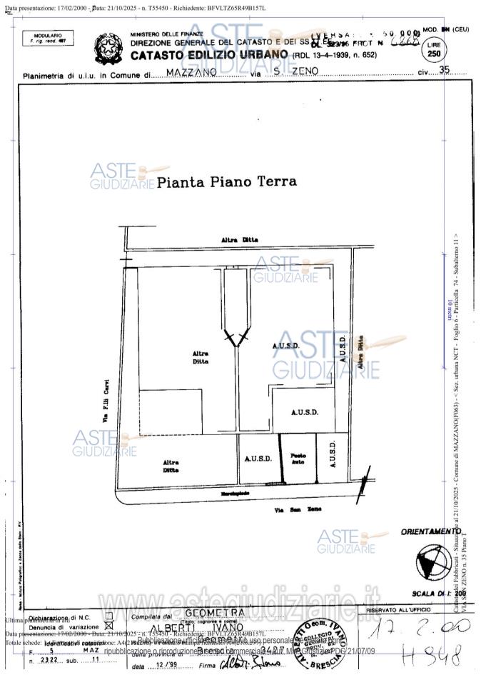 Planimetria del bene