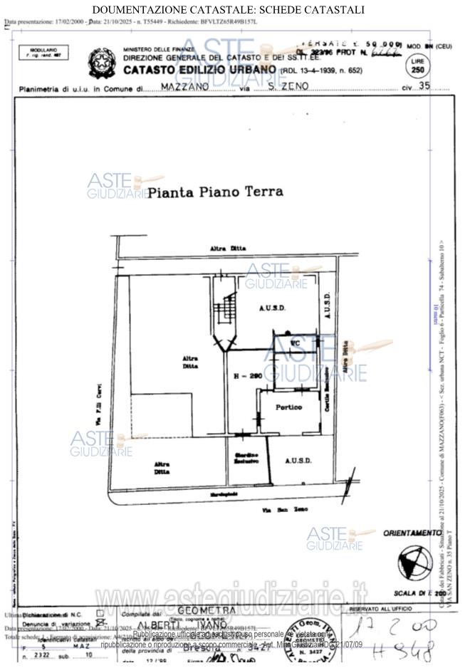 Planimetria del bene