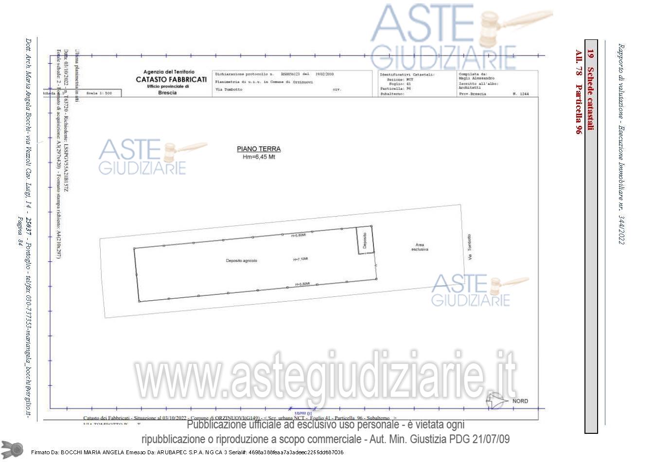 Planimetria del bene